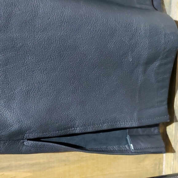 REM GARSON LITTLE BLACK LEATHER DRESS CLASSIC BOLD MOTO STATEMENT - Picture 7 of 10